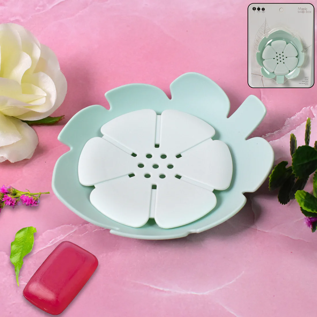 Plastic Flower Design Soap Dish Sabudani