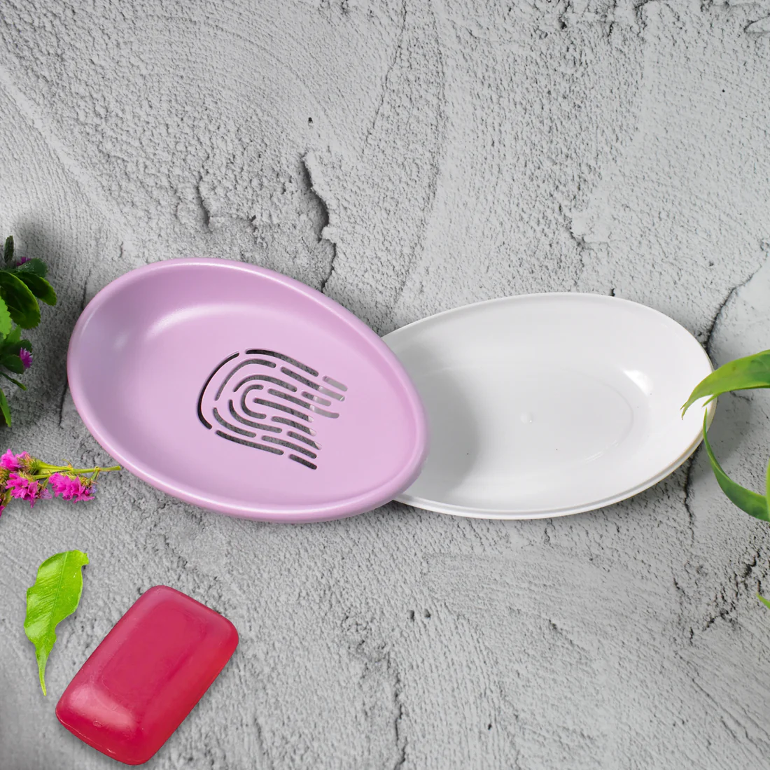 Double Layer Plastic Soap Dish with Drain
