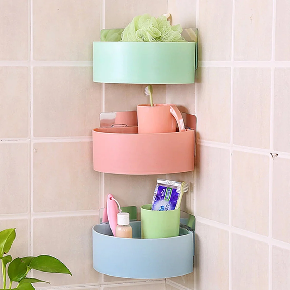 Self Adhesive Corner Shelf Shower Caddy Organizer