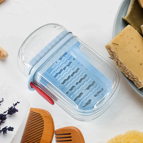 Multifunctional Soap Box with Drain Tray and Lock