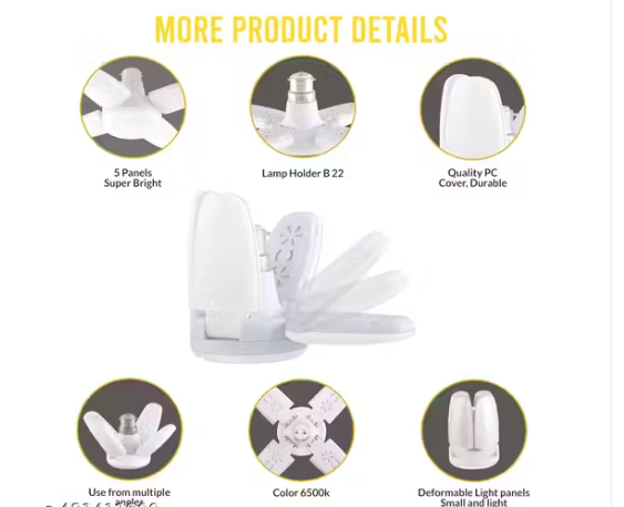 25W 4 Fan LED Decorative Bulb Light Combo Pack