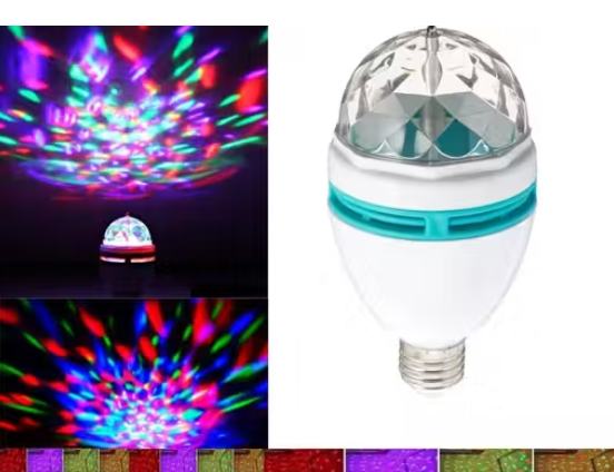 360 Degree Rotating LED Disco Bulb for Party Decoration