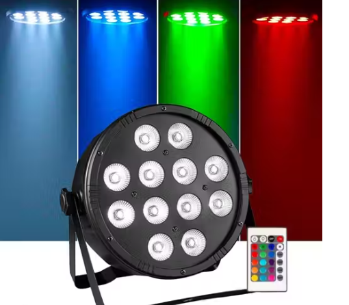 12 LED Mini DJ PAR Light With Remote Slim Design