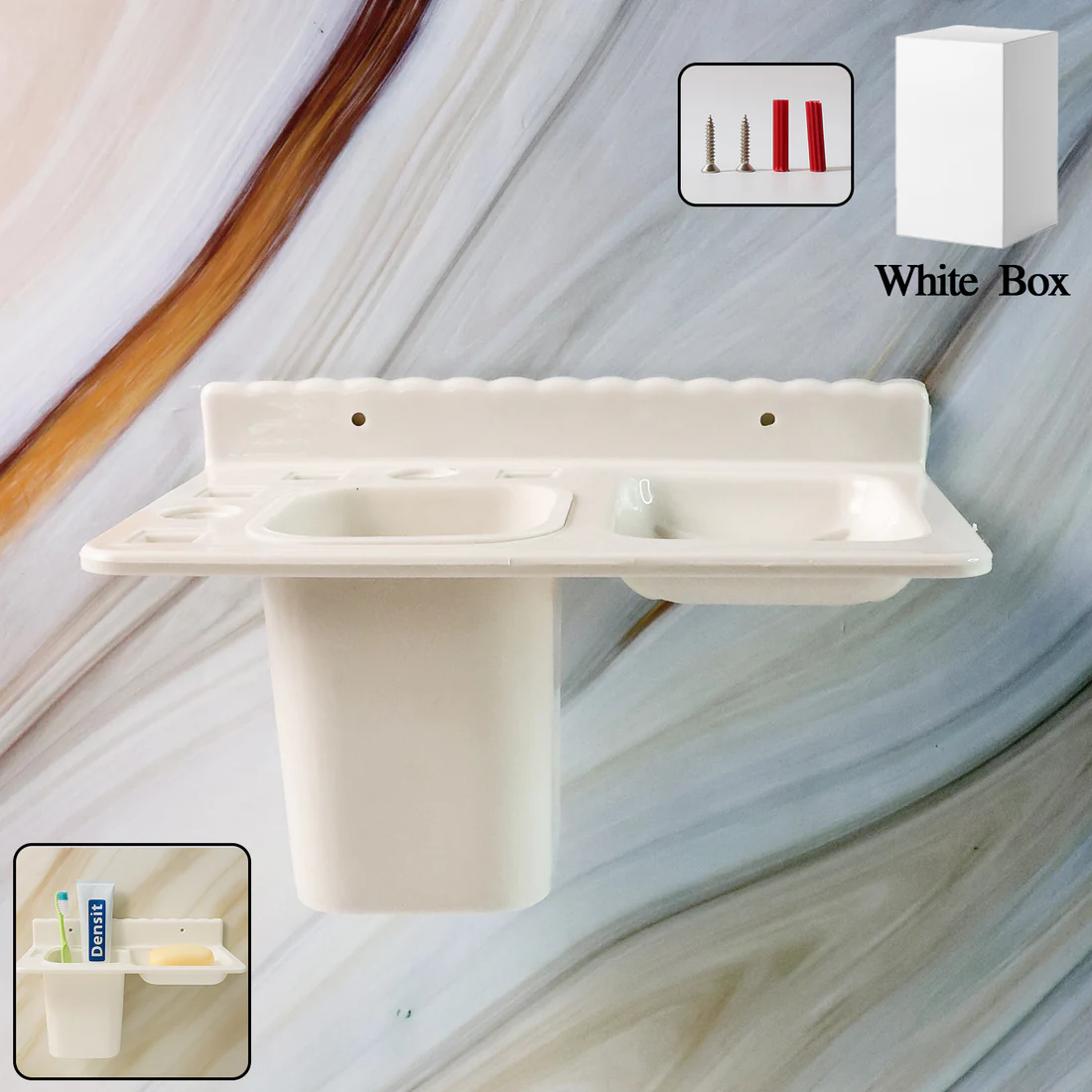 3 in 1 Wall Mounted Toothbrush Soap Hold...