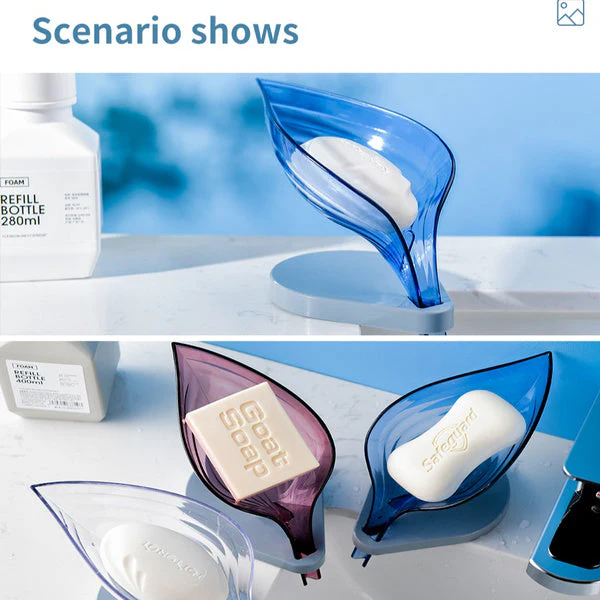 Leaf Shape Self Draining Bathroom Soap Holder