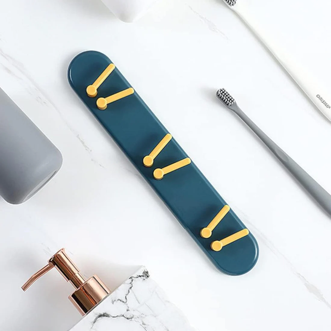 Plastic Wall Mounted Toothbrush Holder Bathroom Organizer Shelf