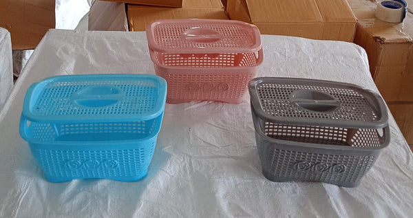 Multipurpose Plastic Basket Organizer with Lid