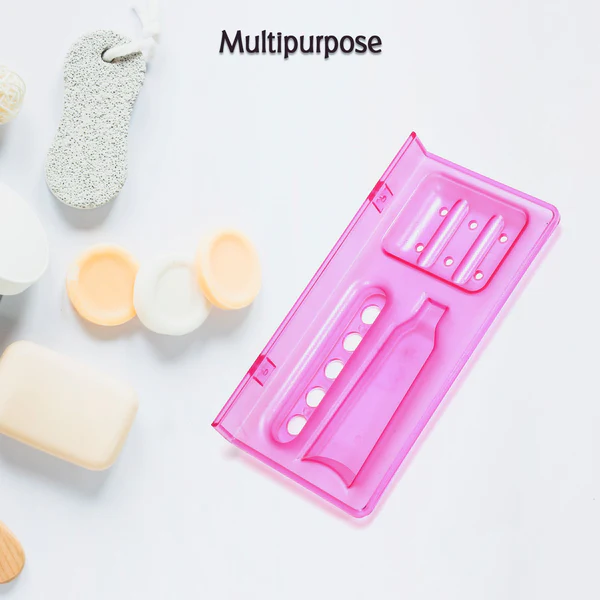 3-in-1 Glass Soap Dish for Bathroom Ware by Pure Source India