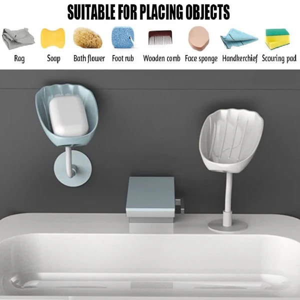 Wall Mounted Self Draining Soap Dish No Drilling