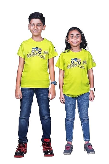 Kuchu Unisex Kids Offroad Racing Cotton Modal Graphic T Shirt