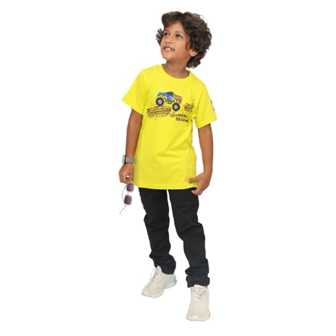 Kuchu Unisex Kids Offroad Racing Cotton Modal Graphic T Shirt