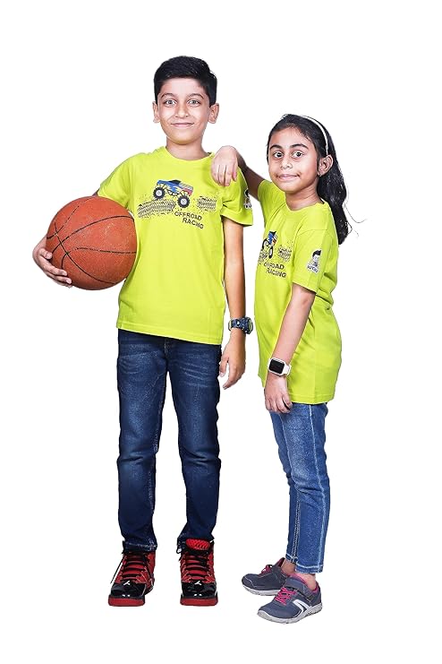 Kuchu Unisex Kids Offroad Racing Cotton Modal T Shirt Casual Wear