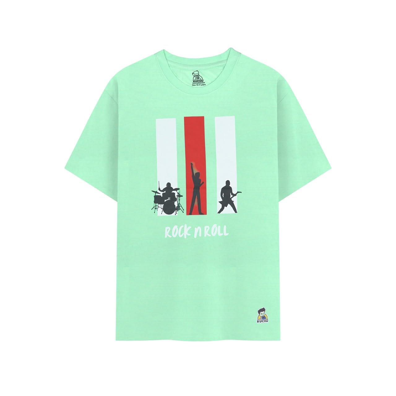 Unisex Kids’ T-Shirt  – Lime Green Rock n Roll Digital Print | Soft Cotton-Modal Blend | Breathable, Comfortable Wear for Boys & Girls