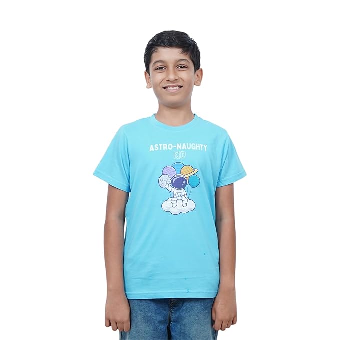Unisex Kids’ T-Shirt – Astro Naughty Cartoon Digital Print | Soft Cotton-Modal Blend | Breathable, Comfortable & Stylish Wear for Boys & Girls