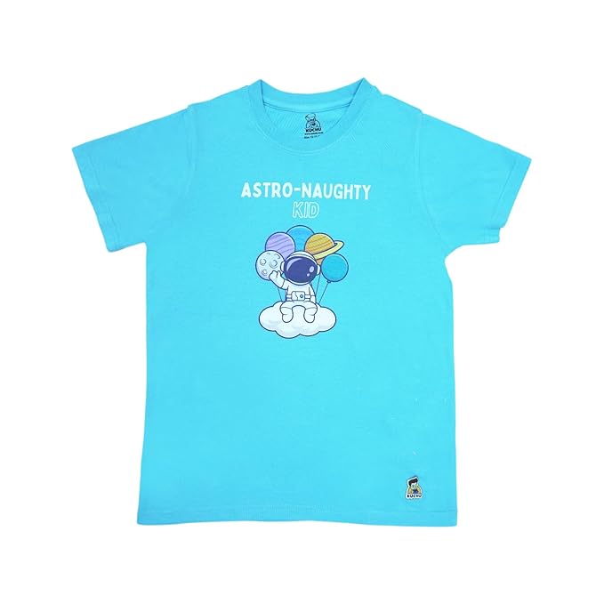 Unisex Kids’ T-Shirt – Astro Naughty Cartoon Digital Print | Soft Cotton-Modal Blend | Breathable, Comfortable & Stylish Wear for Boys & Girls