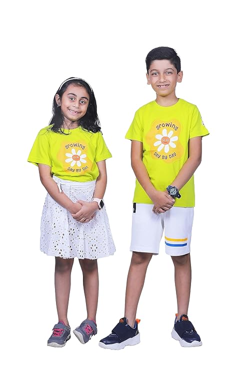 Unisex Kids T-Shirt  | Super Combed Cotton-Modal Blend | Ultra-Comfortable & Breathable Fabric | Unique Digitally Printed "Growing" Design | Casual & Everyday Wear for Boys & Girls