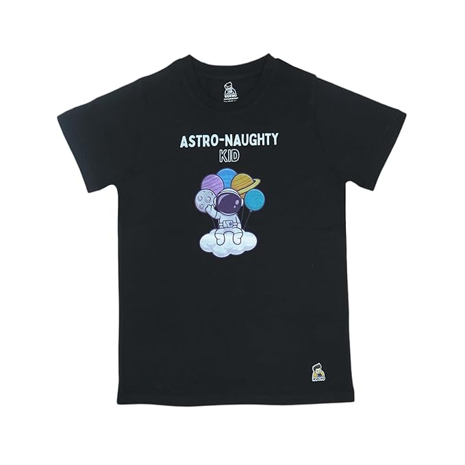 Unisex Kids’ T-Shirt – Astro Naughty Cartoon Digital Print | Soft Cotton-Modal Blend | Breathable, Comfortable & Stylish Wear for Boys & Girls