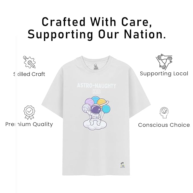 Unisex Kids’ T-Shirt – Astro Naughty Cartoon Digital Print | Soft Cotton-Modal Blend | Breathable, Comfortable & Stylish Wear for Boys & Girls
