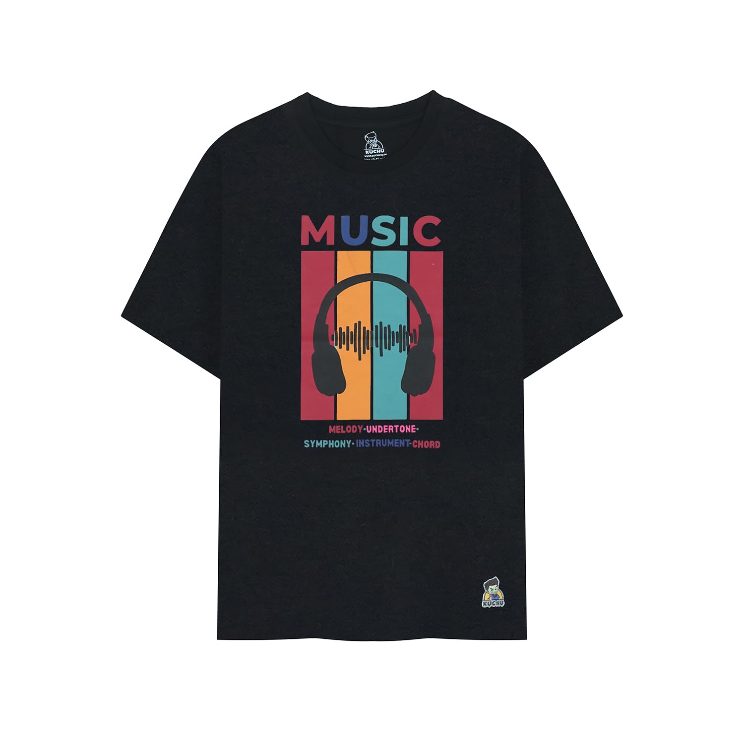 Kids’ Unisex T-Shirt  | “Music” Graphic Digital Print | Soft Cotton-Modal Blend | Breathable, Stretchable & Durable Casual Wear for Boys & Girls