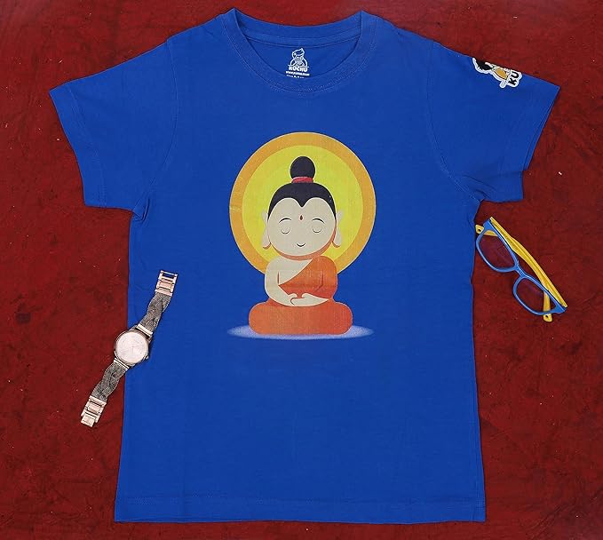 Unisex Buddha Print Cotton Modal T Shirt Soft Fabric Casual