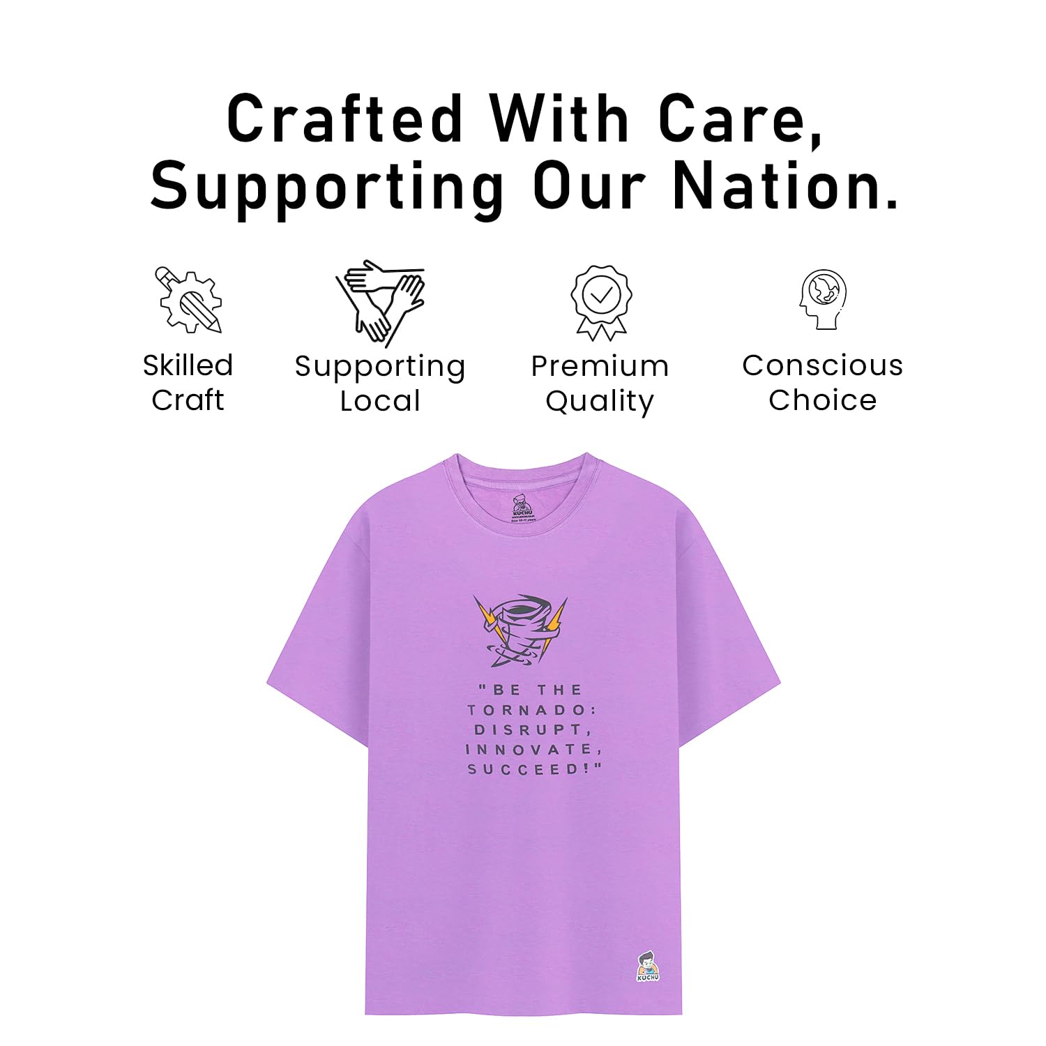 Kids’ Unisex T-Shirt  | “Tornado” Graphic Digital Print | Soft Cotton-Modal Blend | Breathable, Comfortable & Stylish Casual Top for Boys & Girls