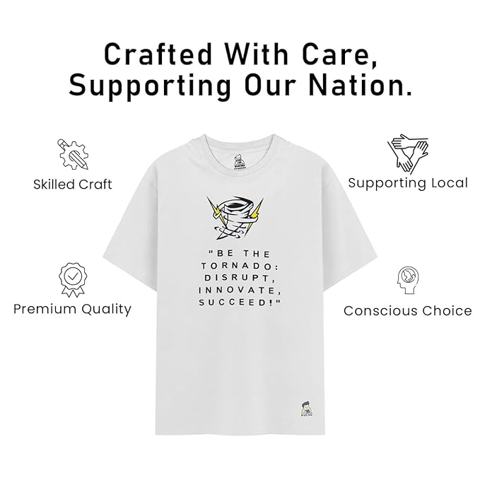 Unisex Kids T-Shirt,Multi-Color Cotton-Modal Blend – Softer & More Breathable Than 100% Cotton | Tornado Disrupt Digital Print, Boys & Girls (All Ages)