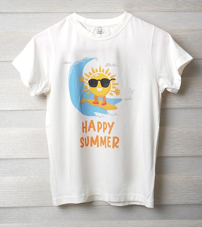 Unisex Tshirt | Made of Super Combed Cotton-Modal Natural Fiber Better Than 100% Cotton| Soft & Breathable Fabric| Unique Digitally Printed Design |Vibrant Colour | Happy Summer