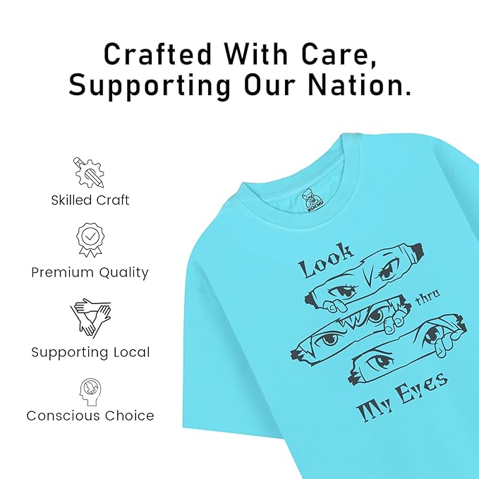 Kids Look Thru My Eyes Print Cotton Modal T Shirt Breathable