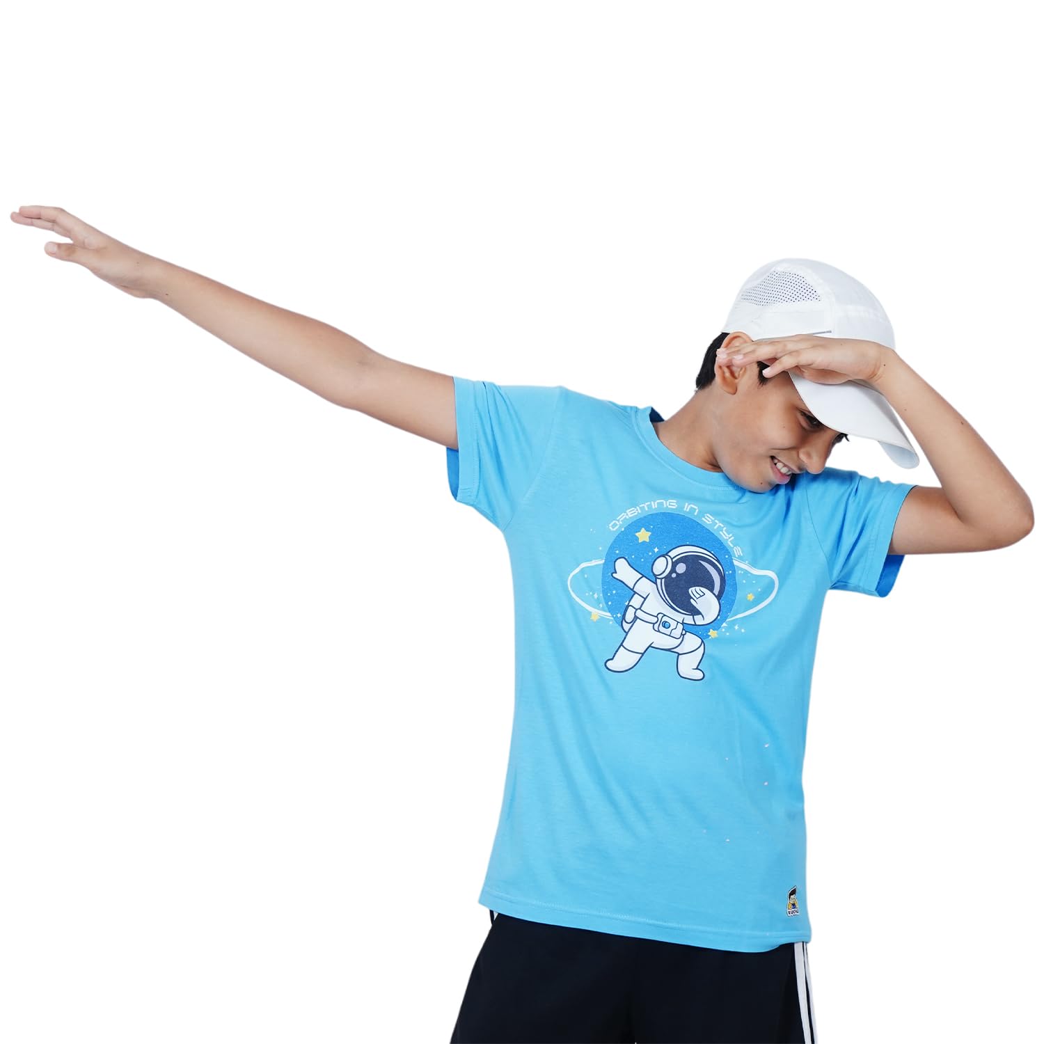 Kids Orbiting Space Print Cotton Modal T Shirt Casual Wear