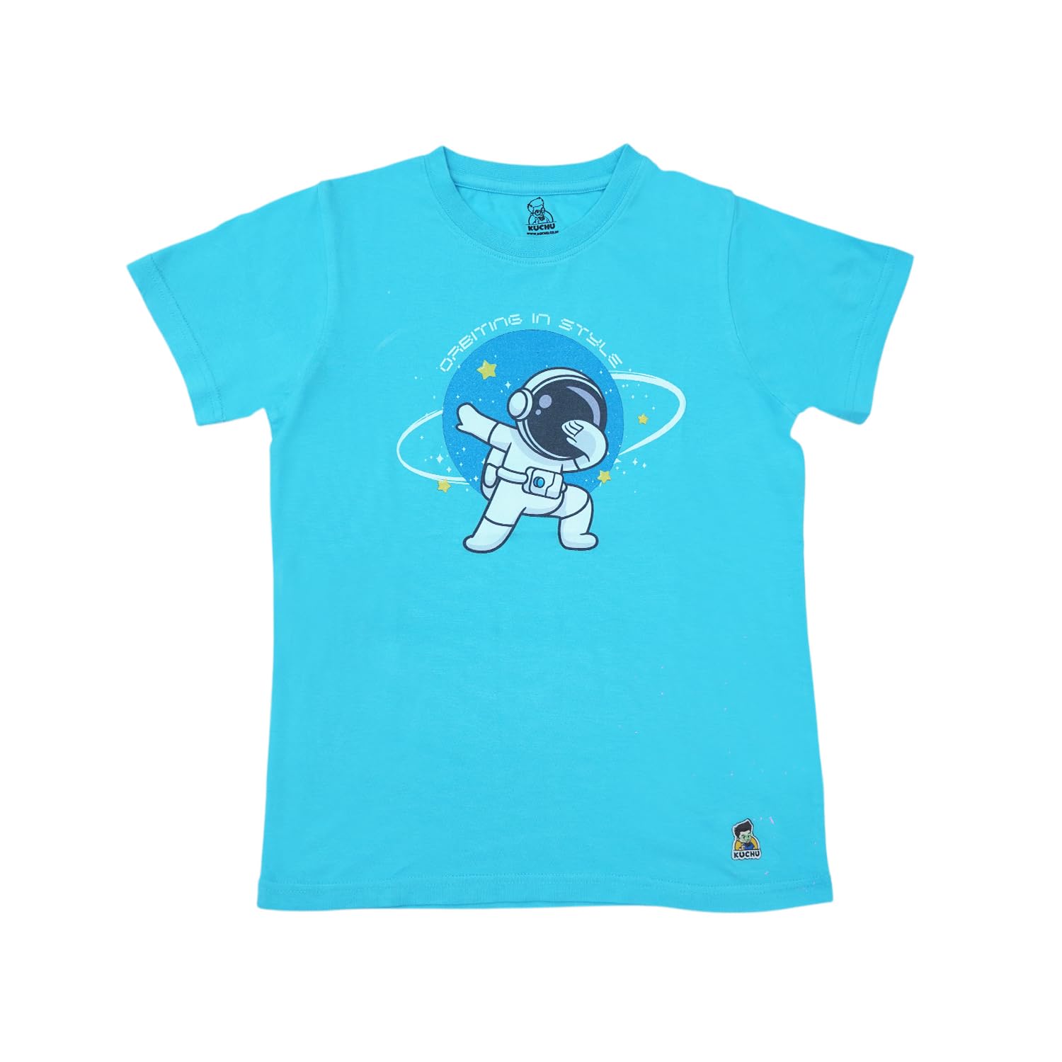 Kids Orbiting Space Print Cotton Modal T Shirt Casual Wear