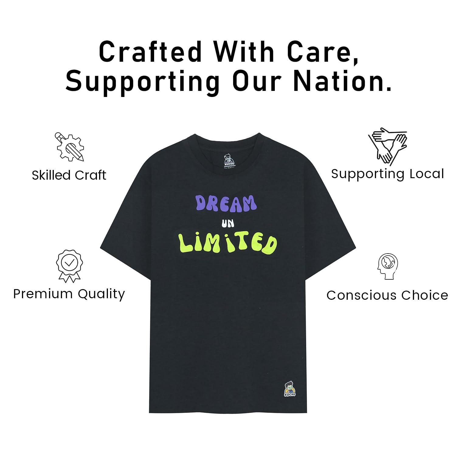 Kids’ Unisex T-Shirt for 10-11 Years – Purple “Dream Unlimited” Digital Print | Soft Cotton-Modal Blend, Breathable, Comfortable & Durable Casual Wear for Boys & Girls