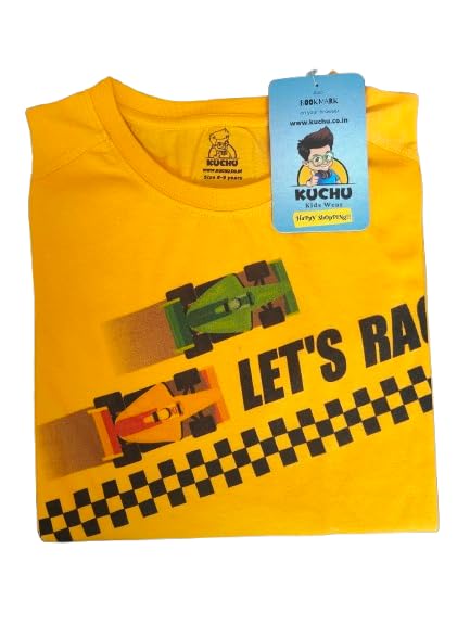 Lets Race Red Unisex Kids Cotton T Shirt for Boys and Girls