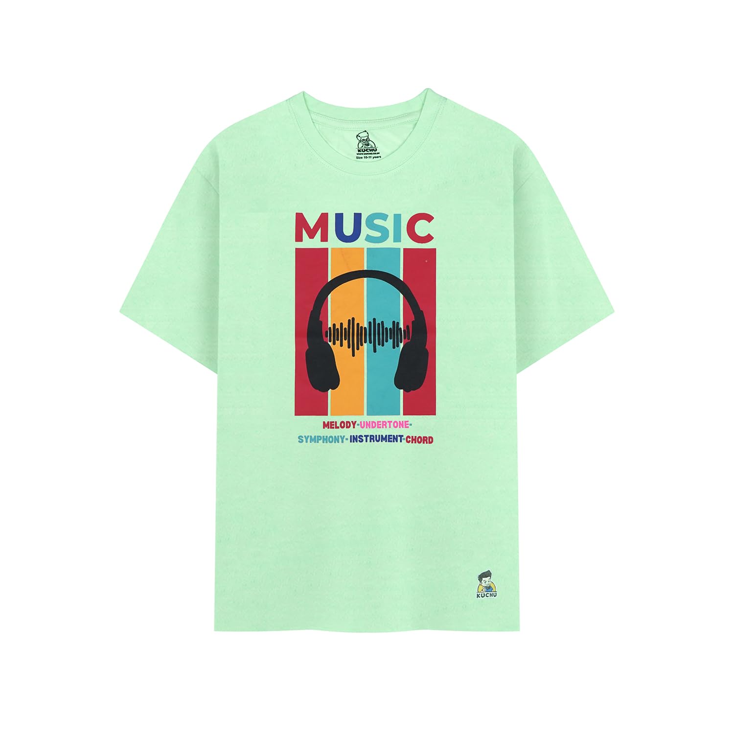 Kids’ Unisex T-Shirt  | “Music” Graphic Digital Print | Soft Cotton-Modal Blend | Breathable, Stretchable & Durable Casual Wear for Boys & Girls