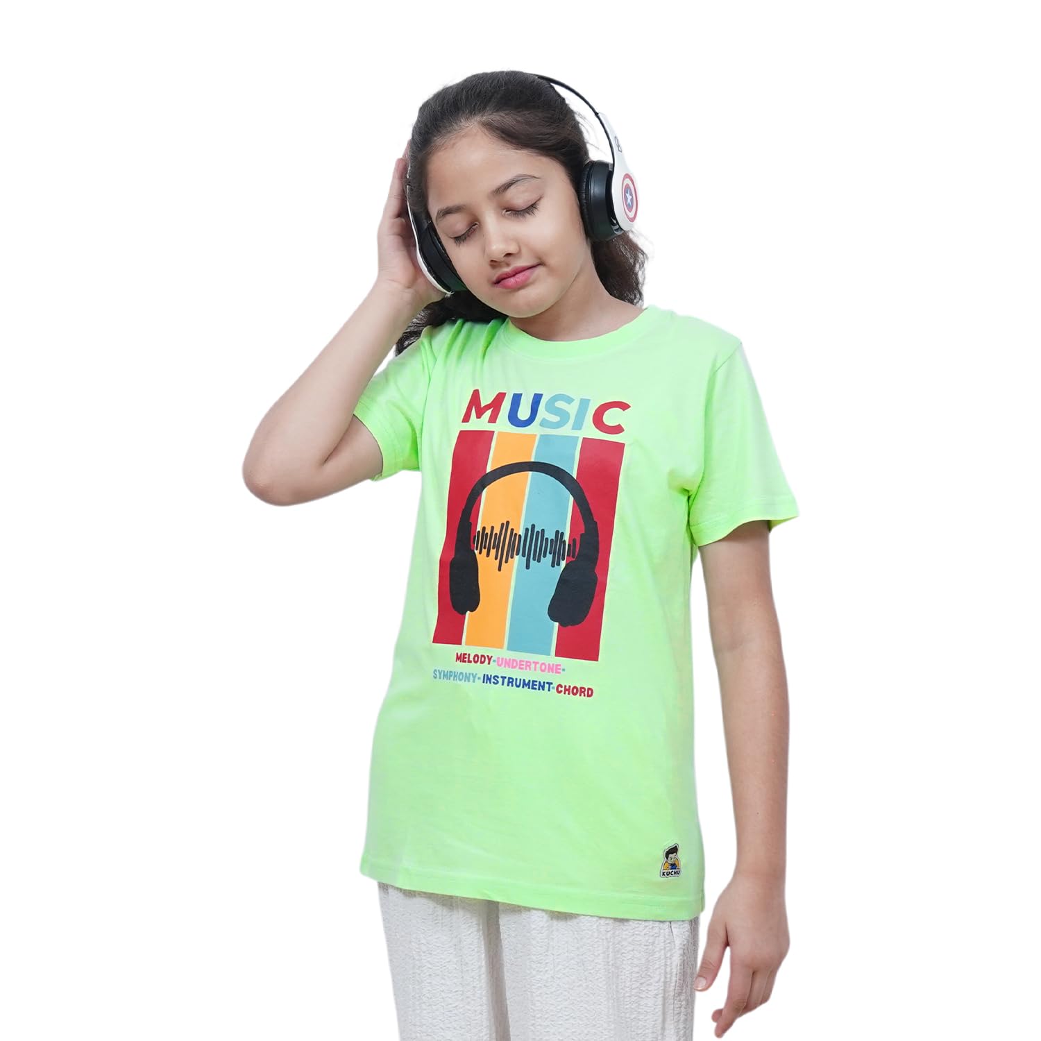 Kids Music Print Cotton Modal T Shirt St...