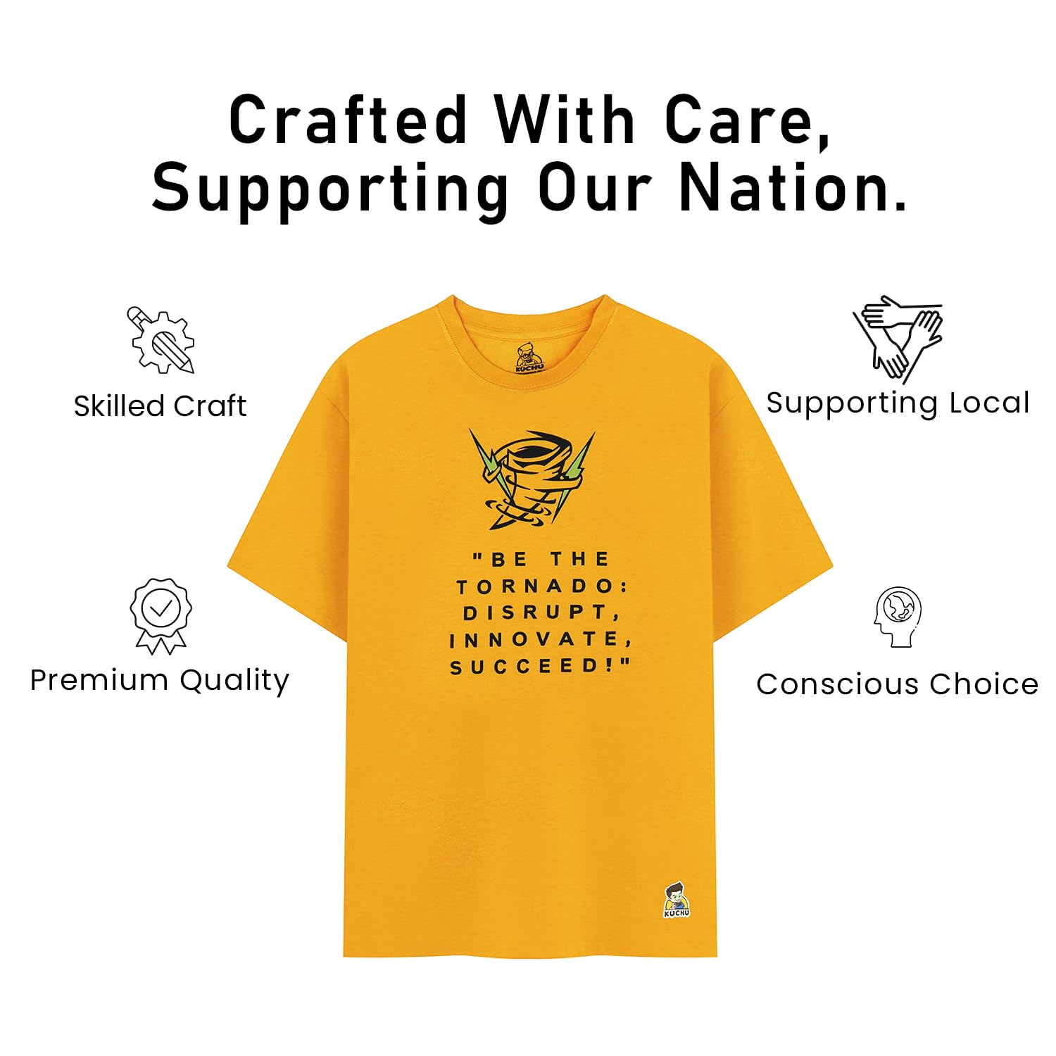 Kids’ Unisex T-Shirt  | “Tornado” Graphic Digital Print | Soft Cotton-Modal Blend | Breathable, Comfortable & Stylish Casual Top for Boys & Girls