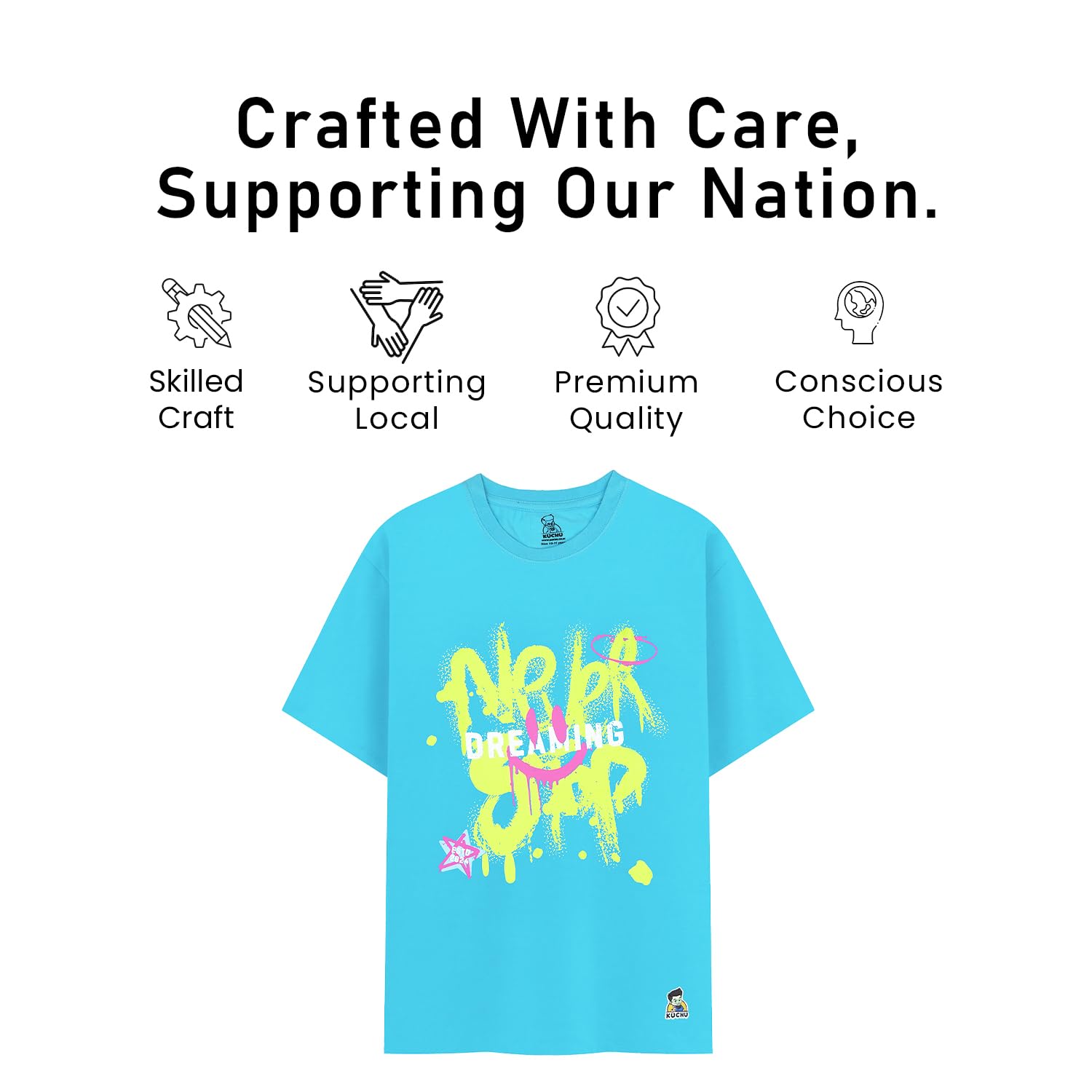 Kids Never Stop Dreaming Print Cotton Modal T Shirt Soft