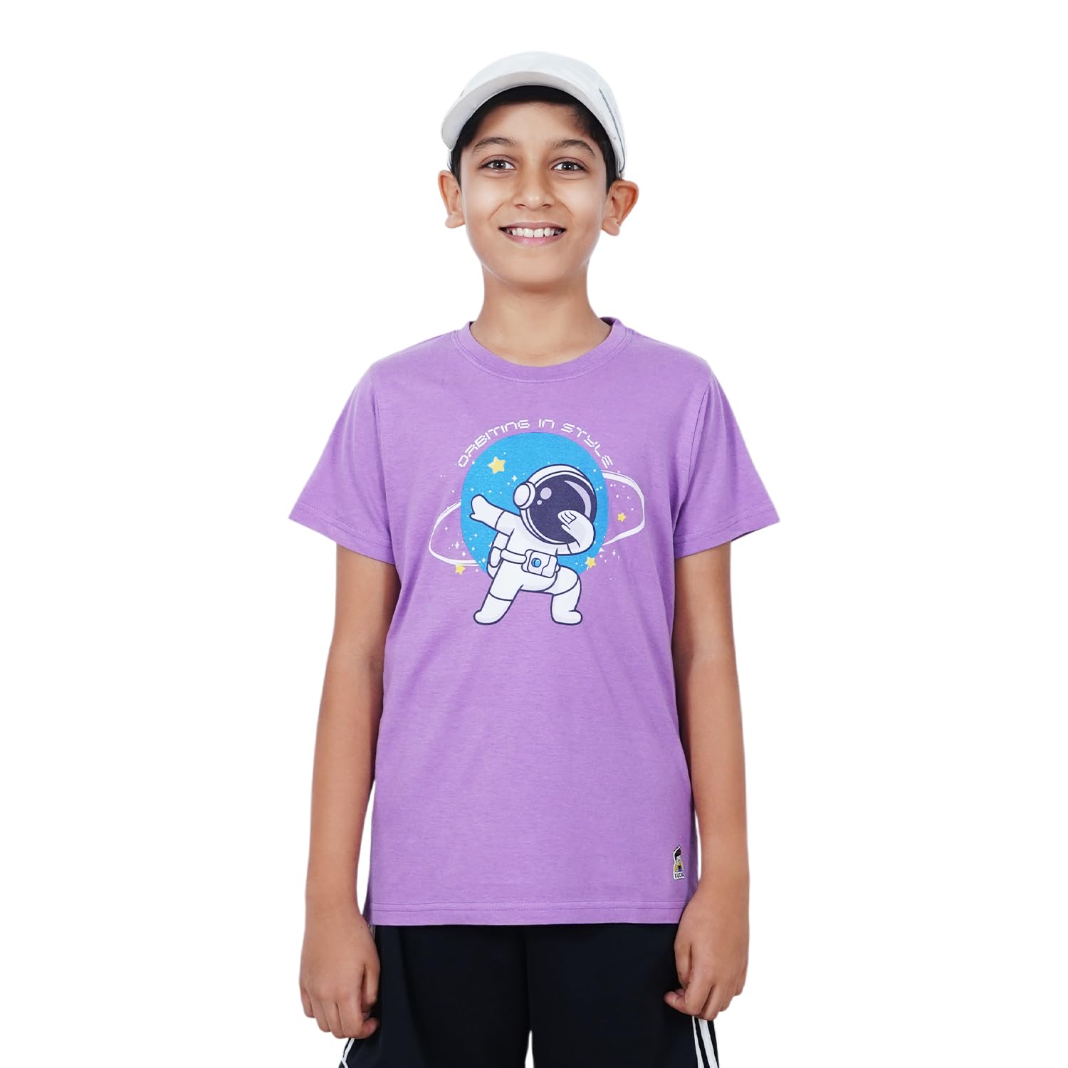 Kids’ Unisex T-Shirt  | “Orbiting” Space-Themed Digital Print | Ultra-Soft Cotton-Modal Blend, Breathable & Durable Casual Wear for Boys & Girls