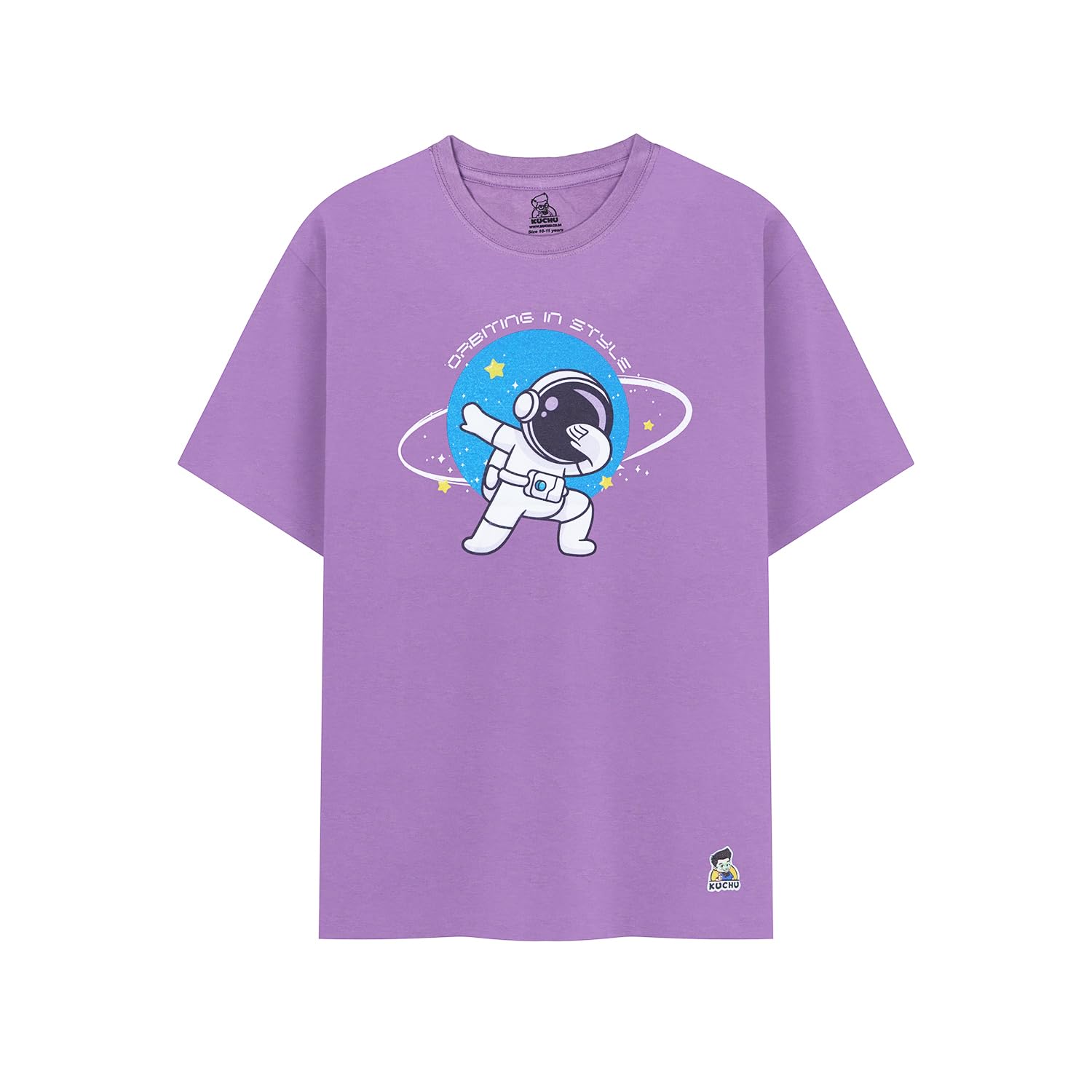 Kids’ Unisex T-Shirt  | “Orbiting” Space-Themed Digital Print | Ultra-Soft Cotton-Modal Blend, Breathable & Durable Casual Wear for Boys & Girls