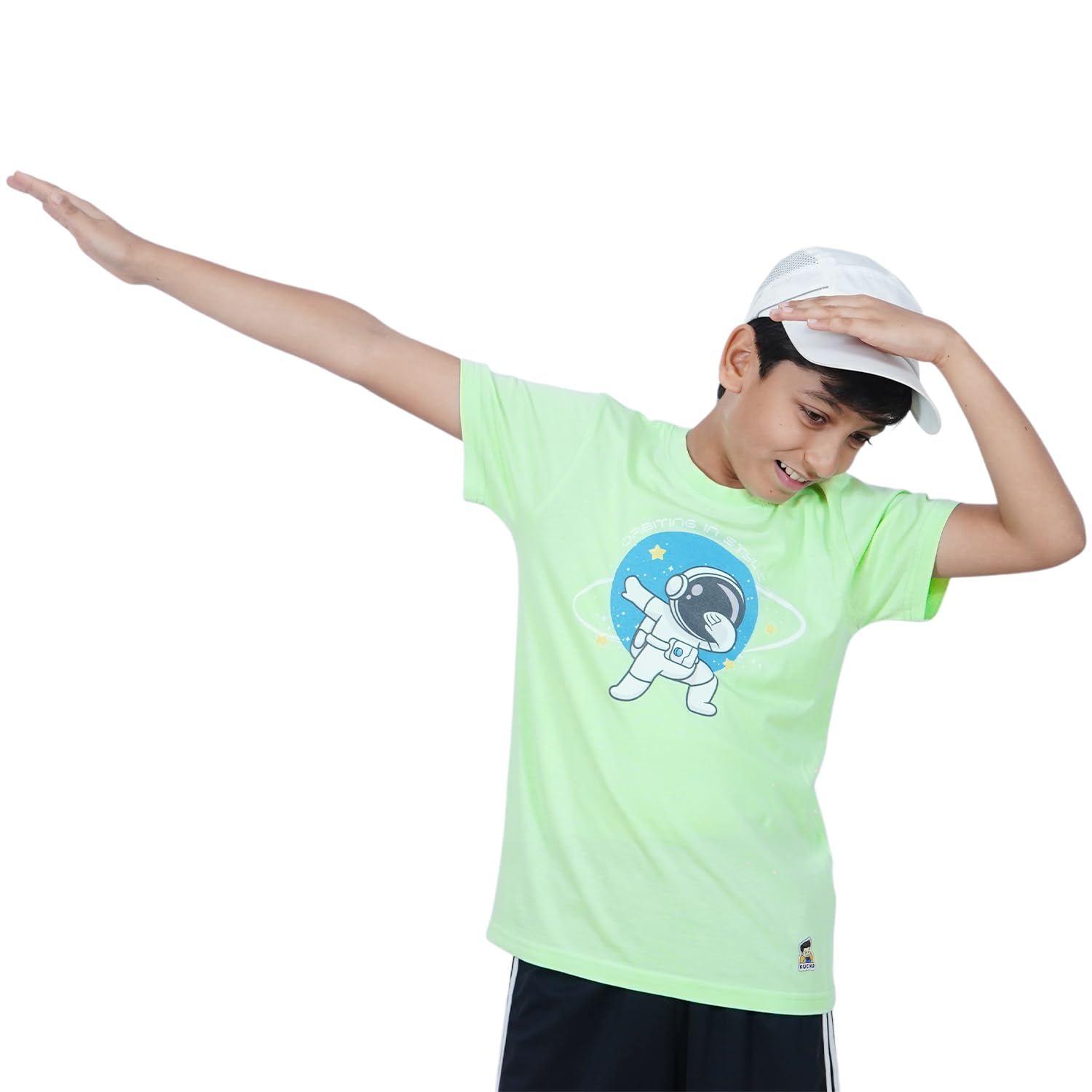 Kids’ Unisex T-Shirt  | “Orbiting” Space-Themed Digital Print | Ultra-Soft Cotton-Modal Blend, Breathable & Durable Casual Wear for Boys & Girls