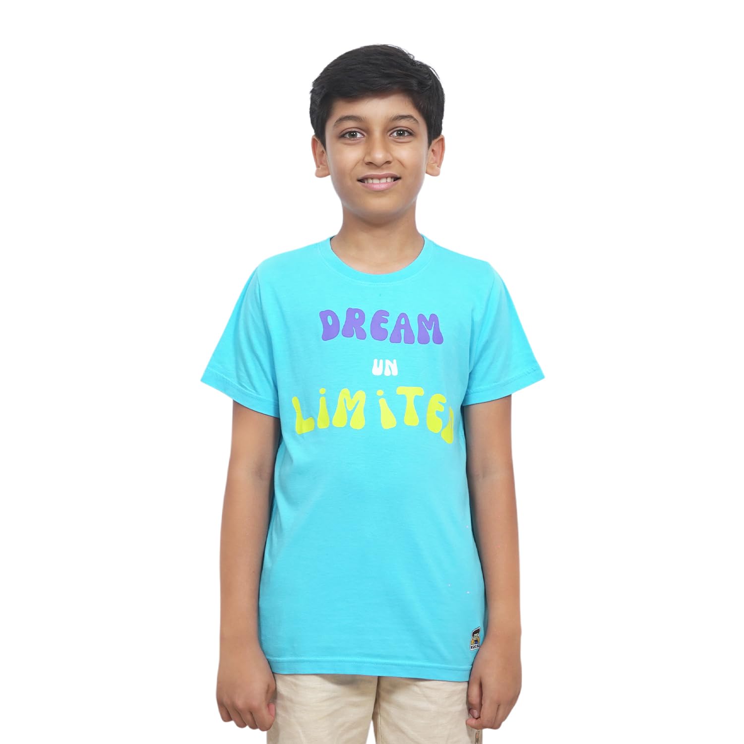 Kids’ Unisex T-Shirt for 10-11 Years – Purple “Dream Unlimited” Digital Print | Soft Cotton-Modal Blend, Breathable, Comfortable & Durable Casual Wear for Boys & Girls