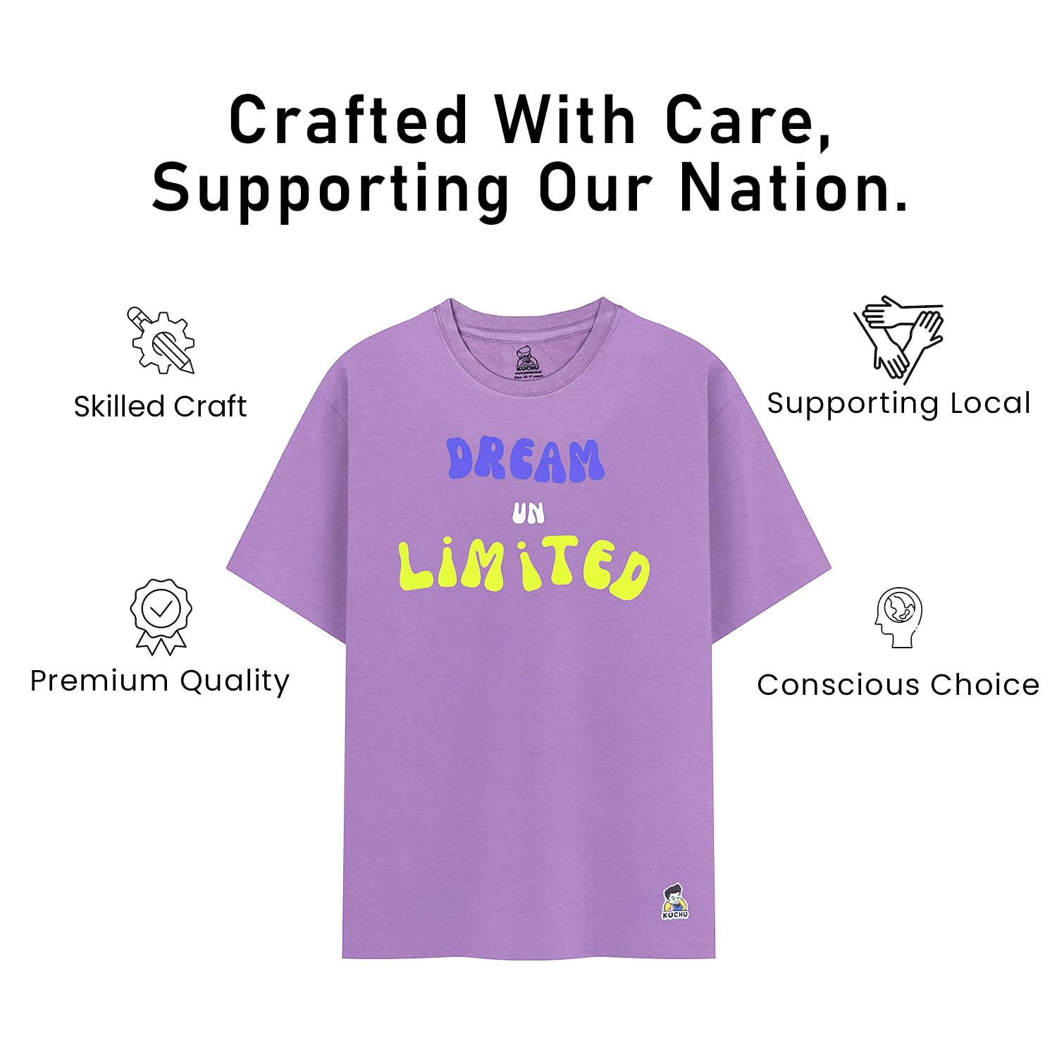 Kids Purple Dream Print Cotton Modal T Shirt 10–11Y