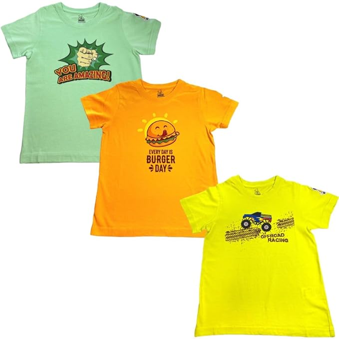 Unisex Kids Cotton Modal Casual Tee Comb...