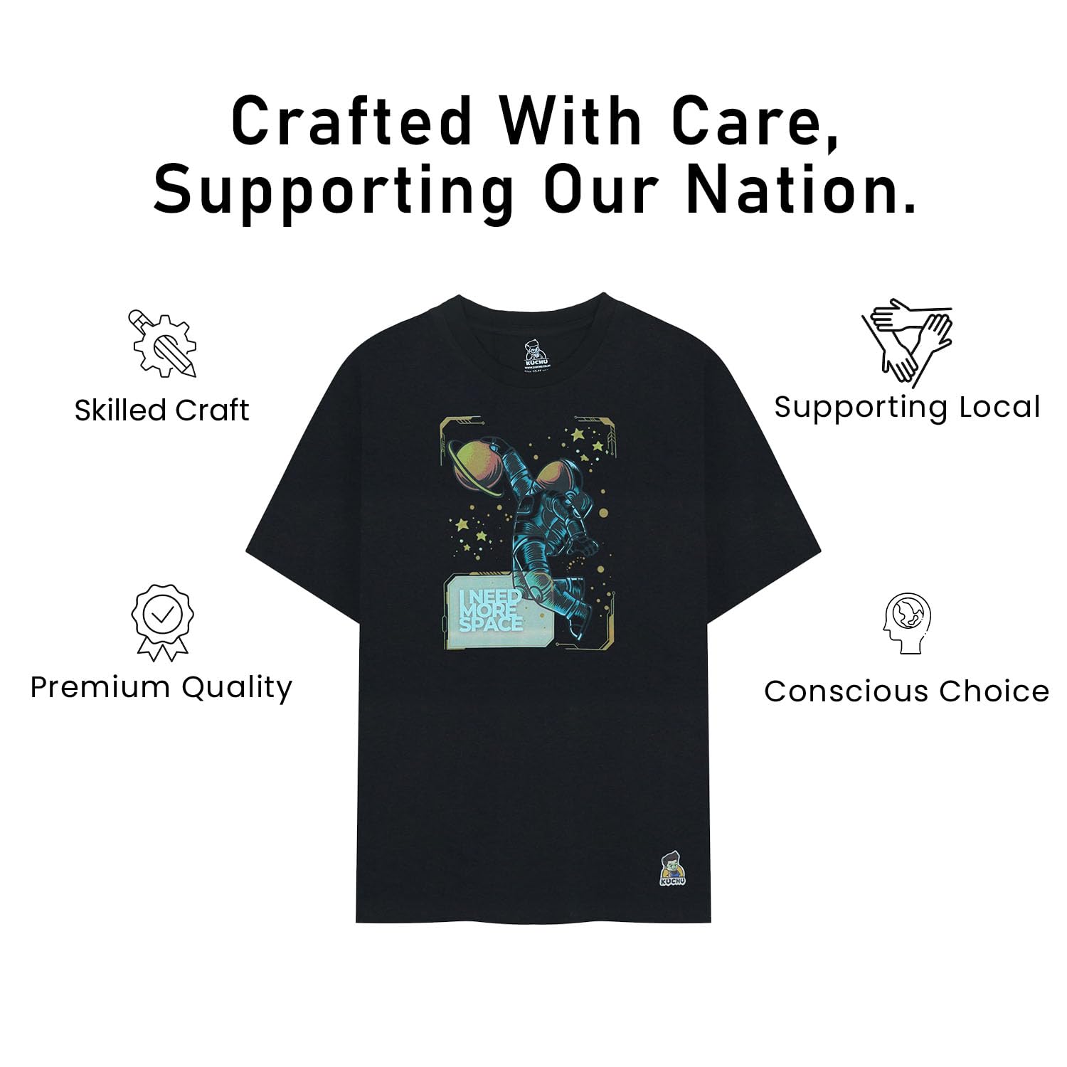 Kids More Space Graphic Cotton Modal T Shirt Soft Fabric