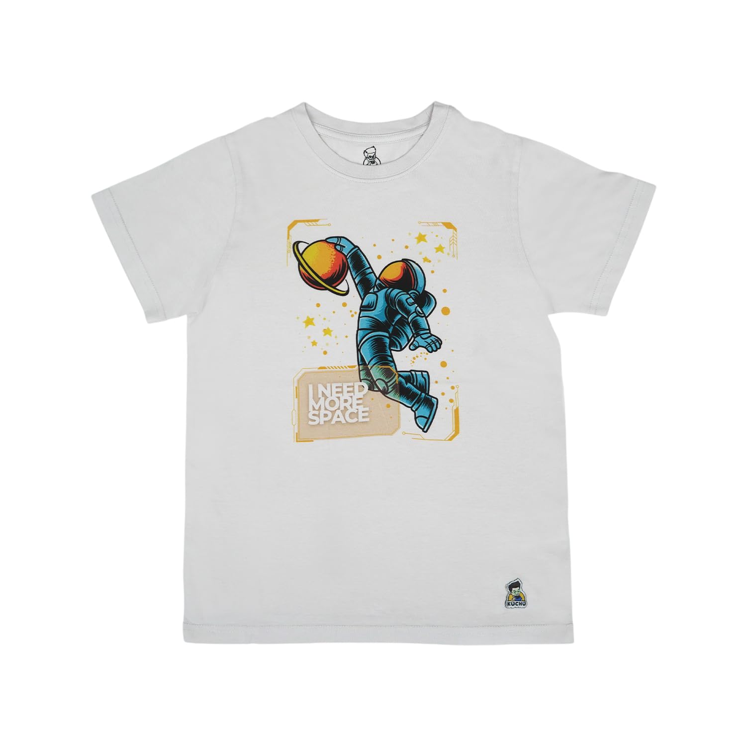 Kids’ Unisex T-Shirt “More Space” Digital Print | Premium Cotton-Modal Blend | Soft, Breathable & Durable Casual Wear for Boys & Girls