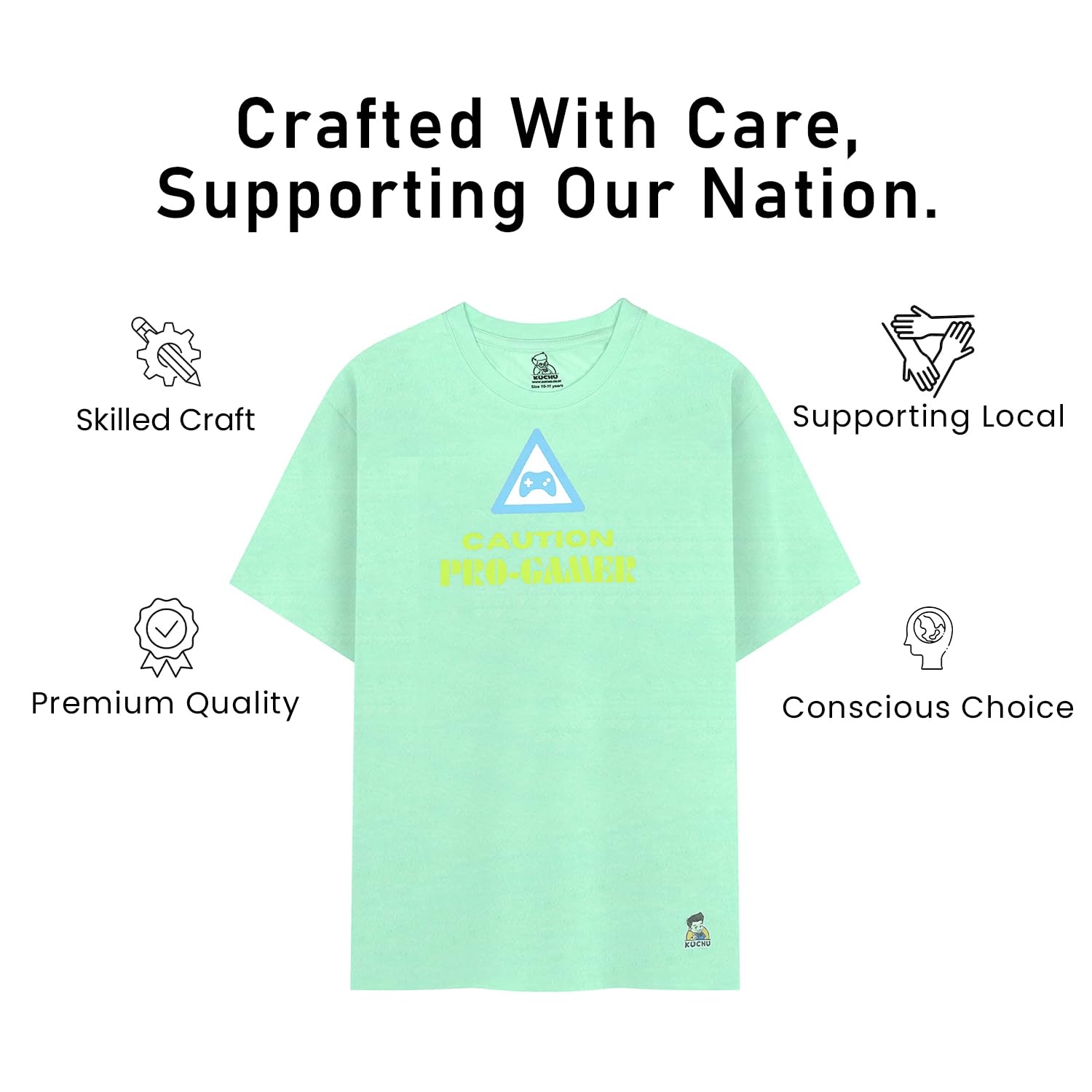 Kids’ Unisex T-Shirt| “Progamer” Digital Print | Ultra-Soft Cotton-Modal Blend | Breathable, Lightweight & Durable Casual Wear for Boys & Girls