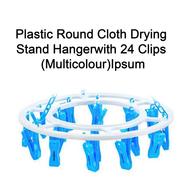 Round Plastic Clothes Drying Hanger with 24 Clips