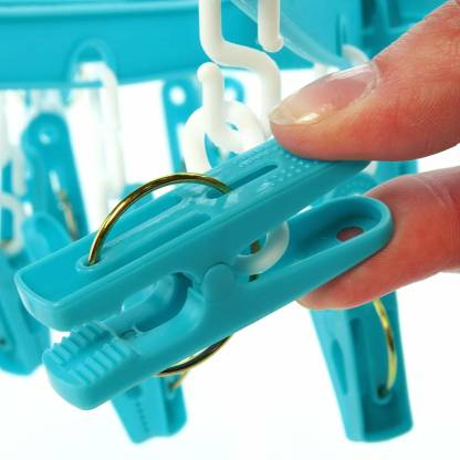 Round Plastic Clothes Drying Hanger with 24 Clips