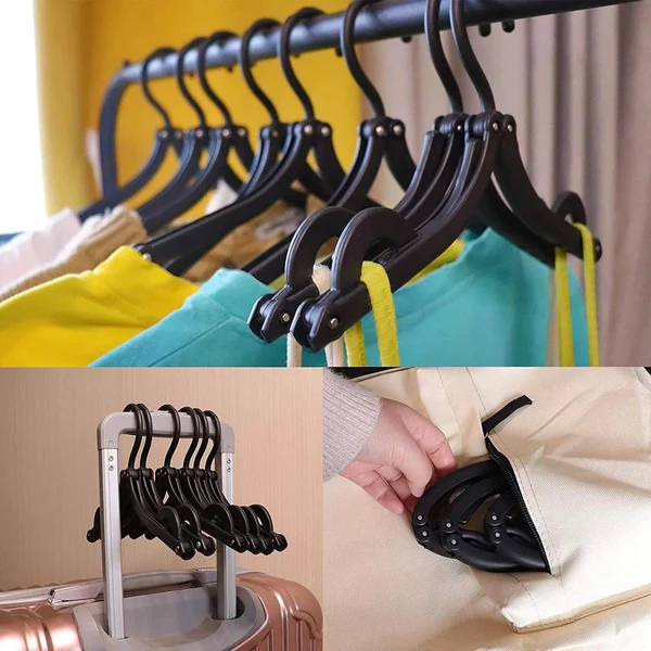 Portable Folding Clothes Hangers Set of 10 for Travel