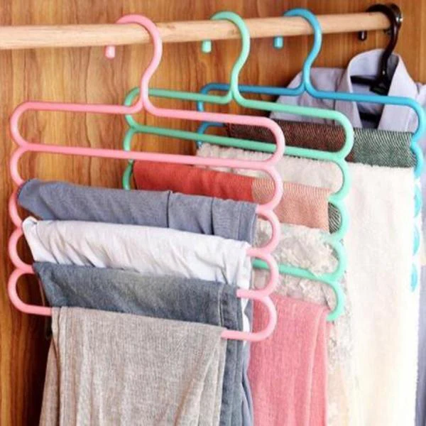5 in 1 Multipurpose Plastic Clothes Hang...