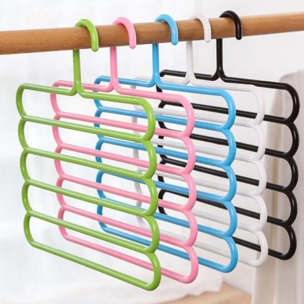 5 in 1 Multipurpose Plastic Clothes Hanger 5 Layer
